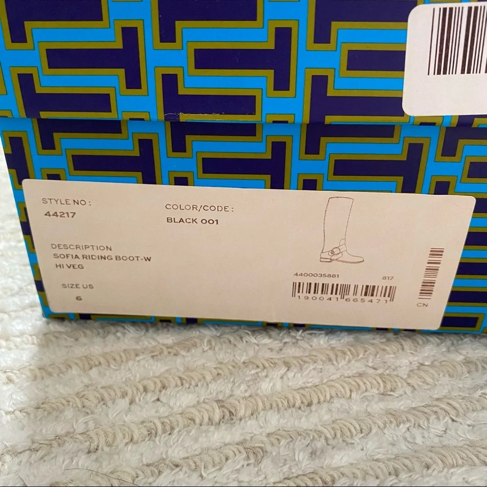NWT Tory Burch Sofia black leather riding boots